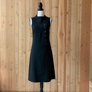 VIVIENNE TAM Black Dress with Embroidered Details in metallic silver US 6